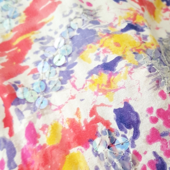 Vtg 90's-Y2K Calvin Klein Top🎀 Multicolor|Drop Shoulder|Elastic Waistline - Picture 5 of 8